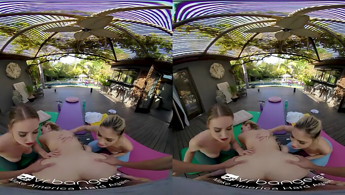 Sarışın Genç Kız Gerçeklikte Vr Porno Içinde Mastürbasyon Yapıyor