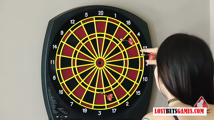 Beautiful Girls Strip And Play A Game Of Darts In Amateur Video